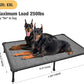 Veehoo Chew Proof Elevated Dog Bed - Cooling Raised Pet Cot- Rustless Aluminum Frame and Durable Textilene Mesh, Unique Designed No-Slip Feet for Indoor or Outdoor Use, Black Silver, XX Large