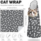 27.6" Cat Grooming Wrap, Self Adhesive Cat Wrap for Cutting Nails, Anti-Escape Calming Cat Swaddle Wrap for Medicine Ear Cleaning, Anti-Scratch Cats Burrito Restraint Blanket, Practical Pet Tool Grey