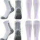 2 Set Anti-Slip Grip Soccer Socks with Shin Guard Sleeves, Sports Athletic Socks for Men Women