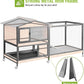 GUTINNEEN Rabbit Hutch with Chew-Resistant Metal Frame Indoor Bunny Cage Outdoor Rabbit Cage with Wheels and Leakproof Tray