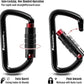 FresKaro 3inch 12kN-2698lbs Auto Locking Carabiner Clips, Solid D Shape, Heavy Duty 7075 Aluminum, Lightweight 1.09oz, Rust Proof, for Hammock, Hiking, Dog Leash, Keychain etc., Multi-Colors