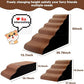 Dog Steps for High Beds 30-32" H - 6-Step Dog Stairs for Small Dogs, 33D Foam Pet Steps for High Bed with Non-Slip Bottom and Washable Cover, Dogs Ramp for Bed Indoor, Brown