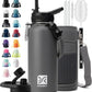 Insulated Water Bottle | Thickened Stainless Steel Vacuum Metal | Portable Sports Water Jug for Gym and Hiking with Straw, Carrier Bag, Handle Strap | BPA-Free 32 oz