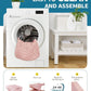 Dog Step for Bed, Dog Stair 5-Step 35D Pet Stair 22.8" H for High Bed or Sofa Non-Slip Balanced Pet Step Indoor, Pink