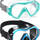 Supertrip Adult Swim Goggles Swimming Goggles with Nose Cover Elastic Fabric Strap Tempered Glass Snorkeling Gear for Adults
