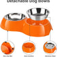 Elevated Dog Bowls Set - Non-Slip Raised Pet Feeder with Medium (10 oz) & Large (20 oz) Stainless Steel Bowls - Includes Durable Resin Stand for Puppies, Adult Dogs & Cats - Orange