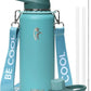 Coolflask Water Bottle 40 oz with Strap, Insulated Metal Water Flask with Straw & Spout Lids, Stainless Steel Double Wall Vacuum, Keep Cold 48h Hot 24h, Leak Proof & Non-BPA, Agate Green
