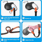 PetBonus Short Dog Leash, Safety Wrist Strap for Retractable Dog Leash, Reflective Design and Adjustable Soft Padded Handle, Extra Layer Security for Pet Stroller (Orange)