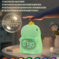 Dinosaus Alarm Clock for Kids with Night Light, Sleep Training Clock Time to Wake Clock, Rechargeable Silicone Light for Bedroom, Perfect Sleep Companion for Boys Girls