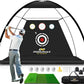 PodiuMax Golf Net, 10x7ft Golf Practice Net and Mat, Noise Reduce Target, 5 Balls, 4 Sandbags, Tee, Carry Bag, Hitting Nets for Backyard Garage, Indoor Driving Chiping, Gift for Men & Golfers