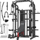 DONOW Smith Machine with Weight Stacks Power Cage Squat Rack Dual Cable Crossover Machine Home Gym Systems Station LAT Pull Down