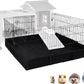 Bunny Playpen Indoor & Outdoor, Rabbit Playpen with Waterproof Liner, Extension Guinea Pig Cages for Small Animals (Playpen Only)