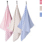 JML Microfiber Towels, Bath Towel Sets (4 Pack, 27" x 55") - Extra Absorbent, Fast Drying, Multipurpose for Bath, Swimming, Fitness, Sports, Yoga,Stripe Blue