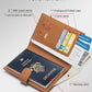 RFID Passport Holder Travel Wallet Compact for Women, Leather Passport Wallet with Card Holders,Zippered Coins Pocket and Cash Compartment, Brown