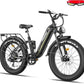 FREESKY Electric Bike for Adults,105mile Long Range Ebike, 2000W Motor 37MPH Fast Step-Thru E Bike 25Ah Samsung Cells Battery Full Suspension Electric Dirt Bicycle 26'' Fat Tire for Commuter Mountains
