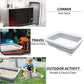 Fhiny 2PCS Open Cat Litter Box, Kitten Potty Pan Semi-Enclosed Foldable Waterproof Travel Toilet Low Entrance for Indoor Cats Small Pet Kitty Rabbit Supplies Easy to Clean and Assemble