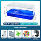 Aquatic Turtle Tank Habitat Kit Stone+Filter+Heat Lamp Enhancing Interaction with 360° Viewing, Standalone Filtration, DIY Creative Zone, Enriched Living (Blue, X-Large[with Light])