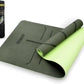 Robust Non-Slip Yoga Mat with Strap, 1/4" Thick TPE Eco-Friendly Workout Mat for Yoga with Position Lines and Texture Surface, Gym Mat for Women, Men, Pilates and Exercises Anti-Tear Sweat-Proof Exercise Mat