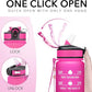 Hyeta 32 oz Water Bottles with Times to Drink and Straw, Motivational Water Bottle with Time Marker, Leakproof, Drinking Sports Water Bottle for Fitness, Gym and Outdoor