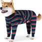 Dog Recovery Suit, Abdominal Wound After Surgery Wear, Prevent Licking Wounds, E-Collar & Cone Alternatives, Long Sleeve Postoperative Shirts Dog Pajamas Prevent Shedding(3XL, Blue)