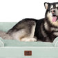 EHEYCIGA Orthopedic Dog Beds for Extra Large Dogs, Waterproof Memory Foam XXL Dog Bed with Sides, Non-Slip Bottom and Egg-Crate Foam Big Pet Couch Bed with Washable Removable Cover, Sage Green