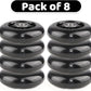 8pcs Inline Skate Wheels Led Light-Up Wheels 64/70/72/76/80mm w/Bushings 85-88A for Kids and Youth Beginners Children's Inline Skates Indoor/Outdoor Use (Black, 80mm)