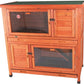 TRIXIE natura Insulated Rabbit Hutch, 2-Story Outdoor Bunny House, Small Animal Hutch with Ramp, Removable Window Panes, Ideal Shelter for Rabbits or Guinea Pigs, Brown