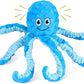 Squeaky Dog Toys Octopus Stuffed Crinkle Toy, Puppy Chew Toys for Teething, Durable Tug of War Interactive Plush Dog Toys for Puppies Small, Medium, and Large Dogs