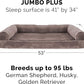 Furhaven Orthopedic Dog Bed for Large Dogs w/ Removable Bolsters & Washable Cover, For Dogs Up to 125 lbs - Faux Fur & Velvet Sofa - Driftwood Brown, Jumbo Plus/XXL