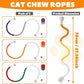 Cat Chew Ropes 3 Pack with Natural Catnip, Interactive Catnip Toys for Indoor Cats, Safe Teeth Cleaning Kitten Rope Toy, Durable Cat Kicker Chew Toy for All Breeds