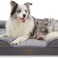Bedfolks Orthopedic Dog Bed, Big Waterproof Dog Sofa Bed for Large Dogs, Egg Foam Pet Couch Bed with Removable Washable Cover and Nonslip Bottom, Dark Grey