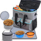 Large Pet Travel Bag Organizer - Dog & Cat Tote with Food Containers, Bowls, Feeding Mat, Perfect for Camping, Hiking (Multi-Pocket Design)