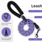 IVY&LANE No Pull Dog Harness for Medium Dogs, Dog Vest Harness with Leash, Safety Belt and Storage Strap, Fully Adjustable Harness, 360° Reflective Strip, Soft Handle (Purple, M)
