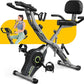 Exercise Bike, 5 in 1 Foldable Stationary Bike for Seniors, 16-Level Adjustable Magentic Resistance, Indoor Workout Bike with 330LB Capacity, Comfortable Seat Backrest X-bike