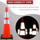 OrangeStar 6-Pack 28" Traffic Cones, Orange Safety Cones with Reflective Collars, Weighted Rubber Base for Construction, Parking Lot, Road Work, Flexible PVC, Indoor & Outdoor Use