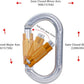 SOB Auto Locking Climbing Carabiner Clips,Heavy Duty Asymmetrical Carabiner Connector Used for Rappelling Gear Rescue Outdoor Projects Dog Leash
