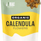 J Mac Botanicals, Organic Calendula Flower (4 ounce), whole dried flowers and petals, loose leaf tea, marigold flower, USDA Certified Organic. Great for loose leaf teas, cocktail bombs, salve