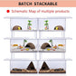 【No Assembly】 Reptile Tank Enclosure with Magnetic Button.12" * 8" * 6" Thicken Snake Enclosure Cage,Batch Stackable Reptile Breeding Tank for Insect,Fish,Tarantula,Hermit Crab,Jumping Spider