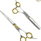 Sharf Gold Touch Pet Grooming Shear Kit 7.5 Inch Straight & 6.5" 42-Tooth Thinning Scissors