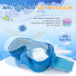 Kids Swim Goggles 180° Snorkel Diving Mask with Nose Cover, Anti-Fog Kids Swimming Goggles with Elastic Fabric Strap for Kids Boys Girls