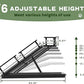 6 Level Height Adjustable Dog Ramp for Bed, Couch 65" Foldable Pet Ramp with Non-Slip Mat，DIY Glow Strips & Rest Platform Heavy Duty Dog Stairs for Large Dogs up to 200Lbs ，Black