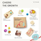 Tiny Land Montessori Toy Set for Babies 7-9 Months Senser Play Kit - 5-in-1 Wooden Learning Toys with Object Permanence Box, Sensory Ball, Stacking Cups and Mirror Puzzle,Body Board Book