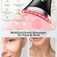 7 Color Light Therapy Facial Massager with Adjustable Vibration and Thermals for Wrinkles, Double Chin, Red Light Skin Care Tool with Base, Black