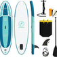 Inflatable Stand Up Paddle Board with SUP Accessories & Backpack. Paddle Boards for Adults. Non-Slip Deck, Wide Stance, Bottom Fin, Double Action Pump.