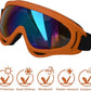 Large Dog Sunglasses With Adjustable Strap UV Protection, Windproof Puppy Eyewear, Suitable for Medium-Large Pets, Eyes Protection, Soft Goggles (Orange Frame)