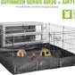 GUTINNEEN Guinea Pig Cages - Metal Iron Frame, Hamster Cage with Chew-Proof Aluminum Edges, Movable Small Animal Hideout with Leak-Proof Tray, White