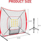 7×7FT Baseball Net with Batting Tee and Strike Zone Target, Portable Hitting Pitching Batting Training Net, Baseball and Softball Training Equipment,Suitable for All Skilled Levels