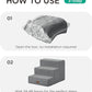 Made4Pets Dog Stairs for Small Dogs, Extra Wide Dog Steps for Bed Couch Sofa and Chair, 35D Foam Pet Steps for Small Dogs and Cats, Non-Slip Bottom Pet Stairs, Grey, 3 Steps