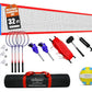 Badminton & Volleyball Combo Set- 32FT Adjustable Professional Volleyball Net for Lawn, Backyard, Easy Set up Volley ball Set with Volley ball,Badminton Racquets,Carry Bag,Boundary Line for Family Fun