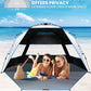 OutdoorMaster Beach Tent with Blackout Shelter Technology, Portable Beach Shade Sun Shelter Canopy for 4-6 Person with UPF 50+ UV Protection, Easy Setup Pop Up Tent Family Size